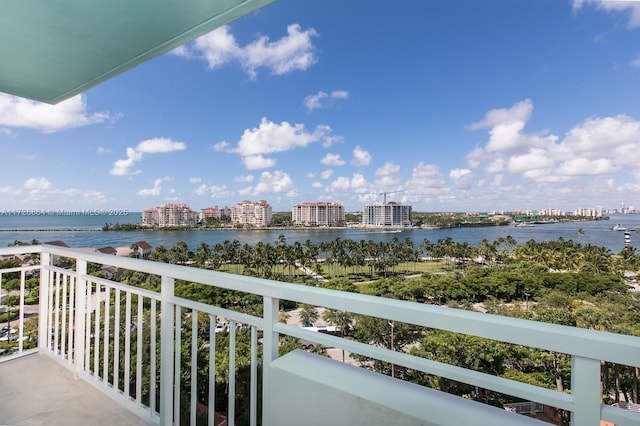 balcony with a water view