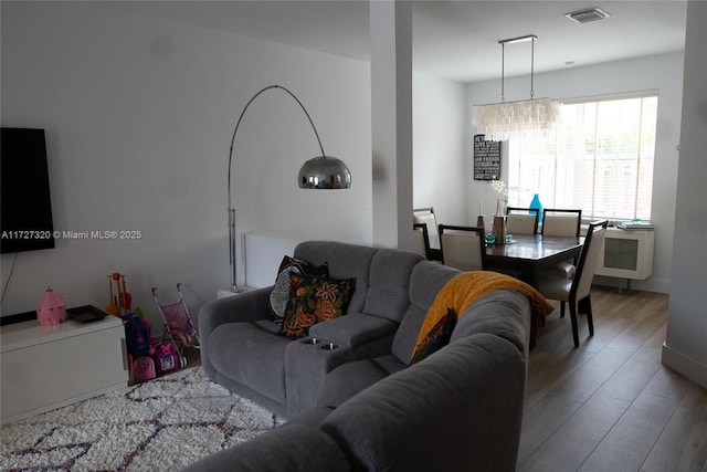 living room featuring hardwood / wood-style flooring