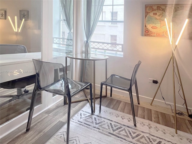 sitting room featuring hardwood / wood-style flooring