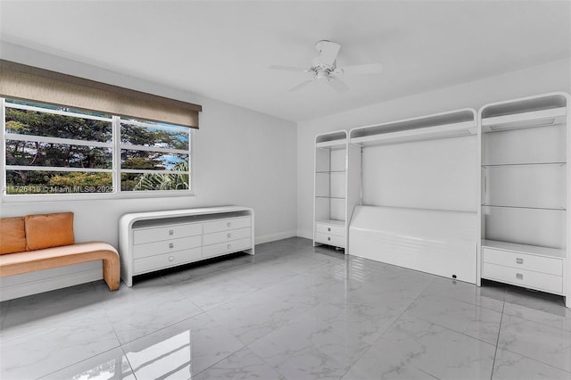 unfurnished bedroom with ceiling fan