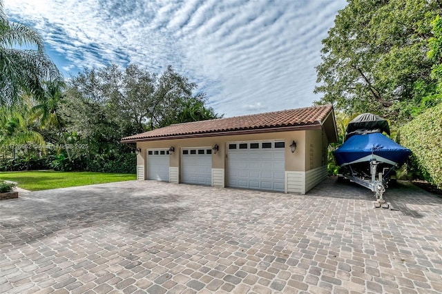 view of garage