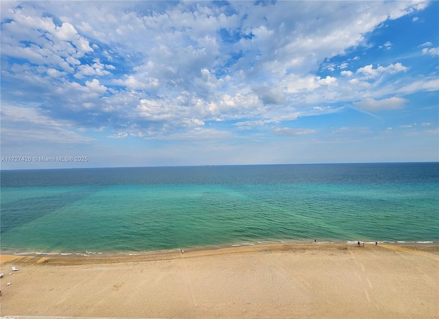 property view of water featuring a view of the beach