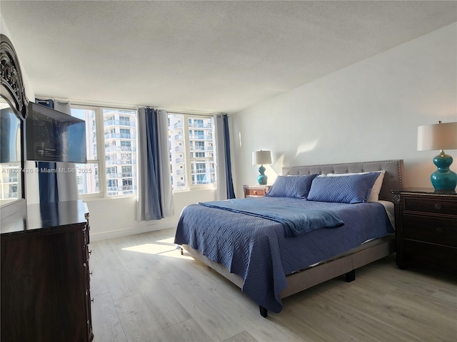 bedroom featuring light hardwood / wood-style floors