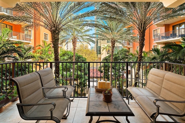 balcony with an outdoor hangout area