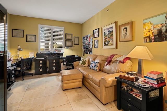 view of tiled living room