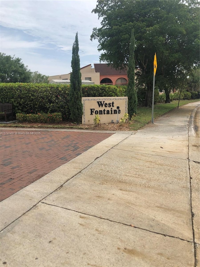 view of community sign