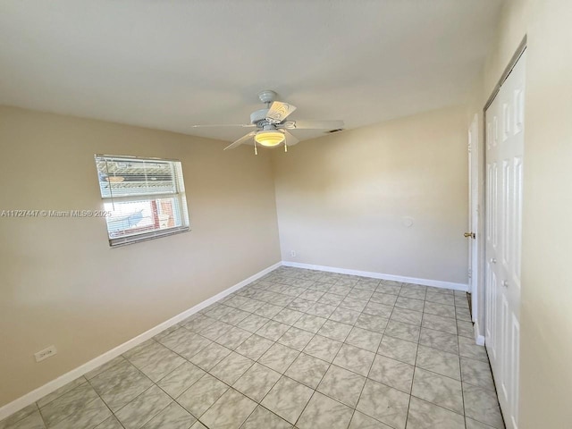 unfurnished room featuring ceiling fan