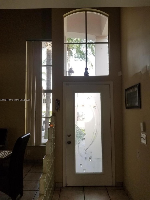 view of tiled foyer