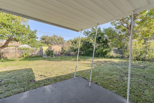 view of yard with a patio area