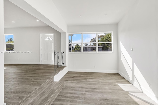 spare room featuring hardwood / wood-style flooring