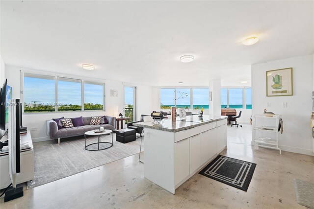 dining space with sink