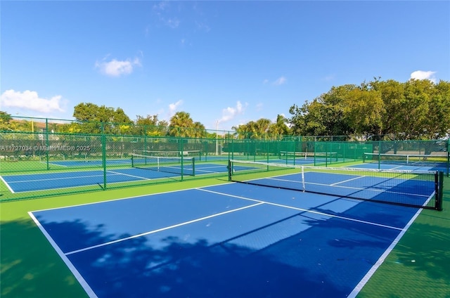 view of tennis court with basketball court