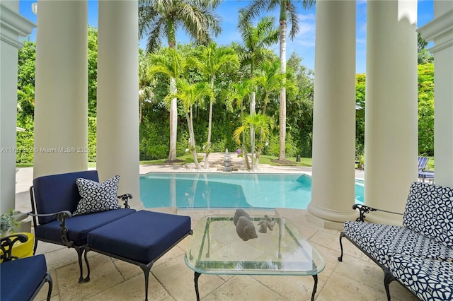 view of pool with a patio area