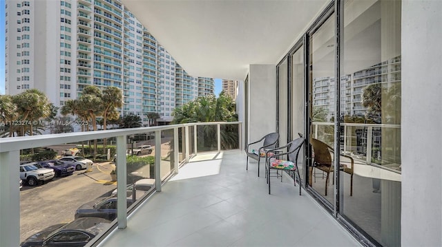 balcony with a view of city