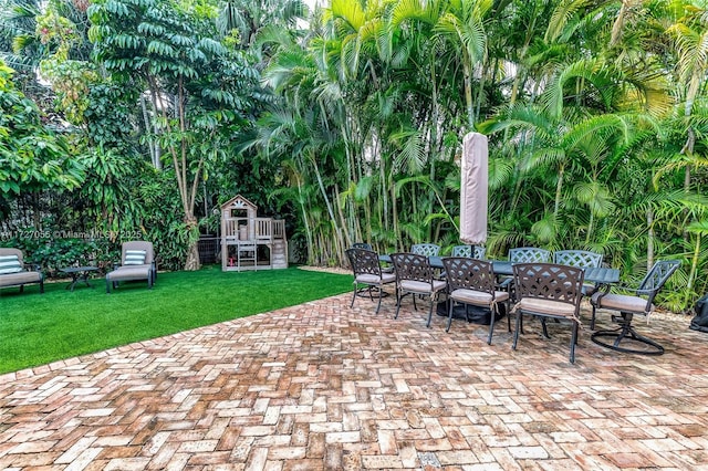 view of patio / terrace with a playground