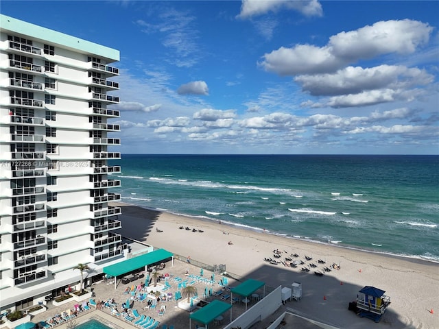 water view with a view of the beach