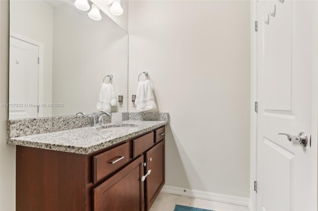 bathroom featuring vanity and tile patterned flooring