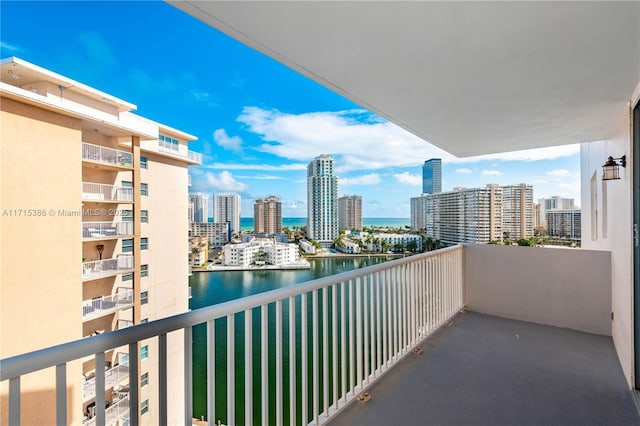 balcony with a water view