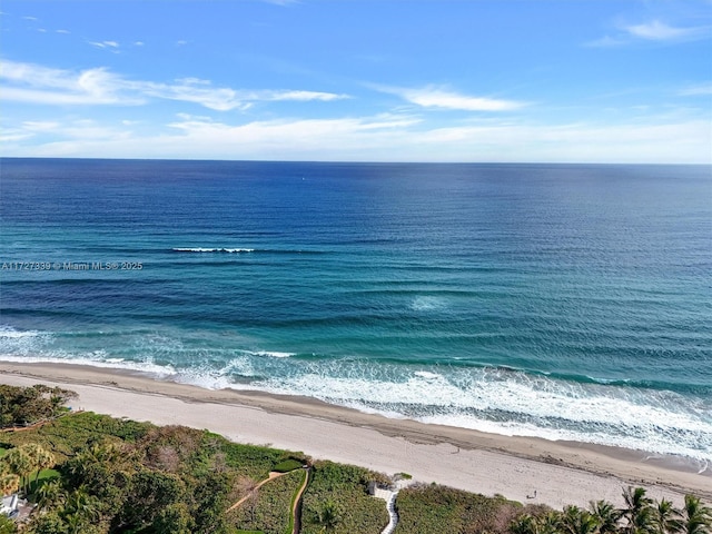 property view of water featuring a view of the beach