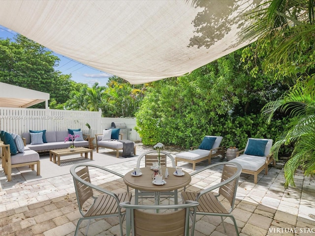 view of patio / terrace with an outdoor living space