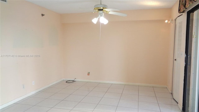 empty room featuring ceiling fan