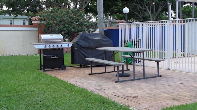 view of patio / terrace featuring area for grilling