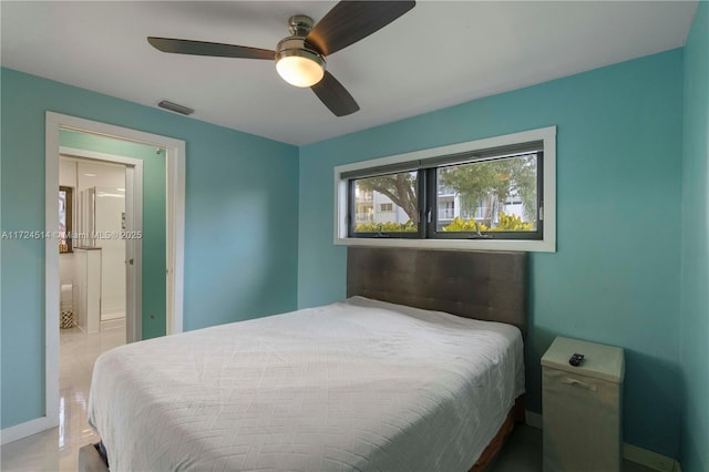 bedroom with ceiling fan