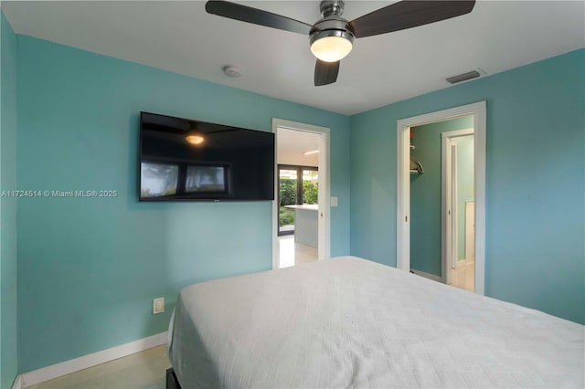 bedroom with ceiling fan