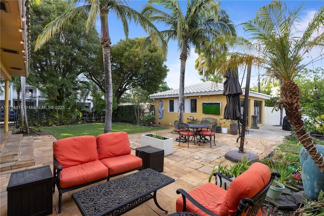 view of patio / terrace with an outdoor hangout area