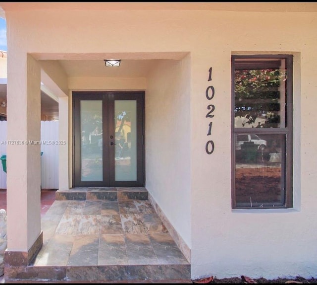 entrance to property with french doors