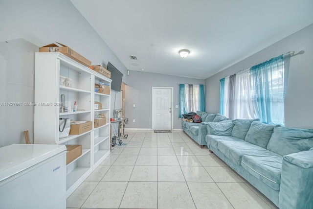 view of tiled living room