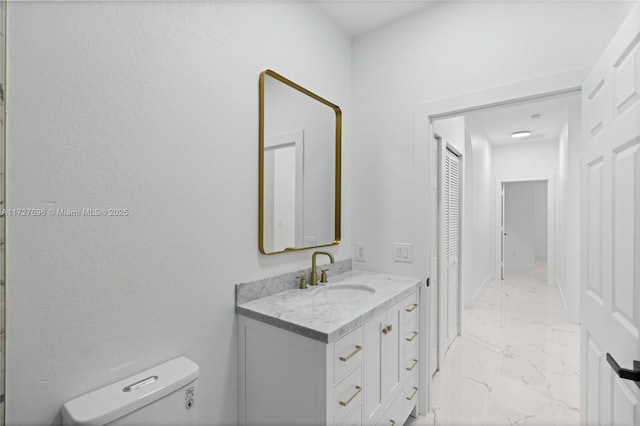 bathroom with toilet and vanity