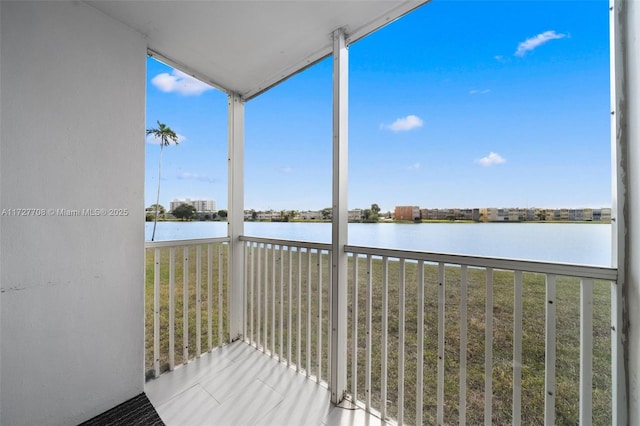 balcony with a water view