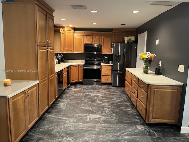 kitchen featuring dishwasher, refrigerator with ice dispenser, and electric stove