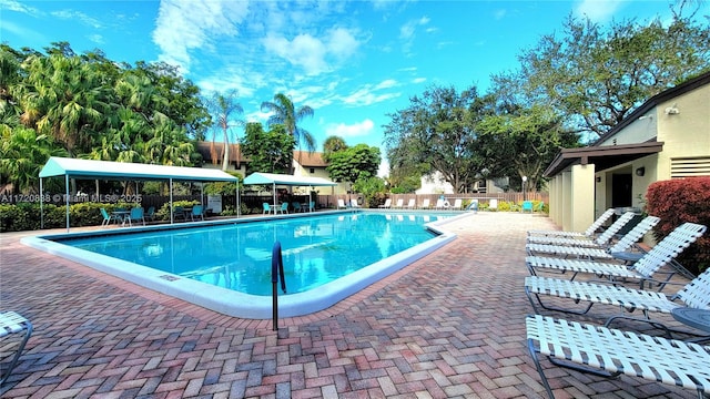 view of pool with a patio