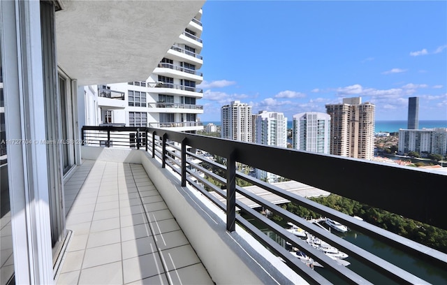 balcony with a water view