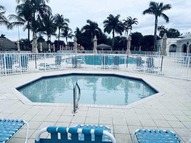 view of pool with a patio