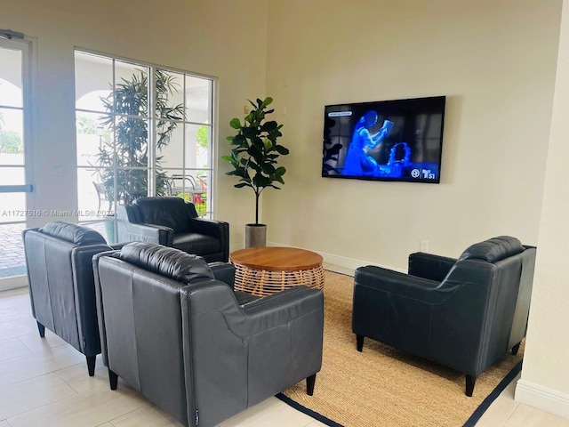 living room with plenty of natural light