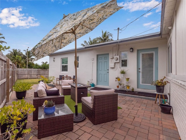 view of patio with an outdoor hangout area