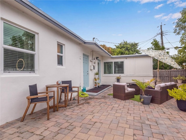 view of patio with an outdoor hangout area