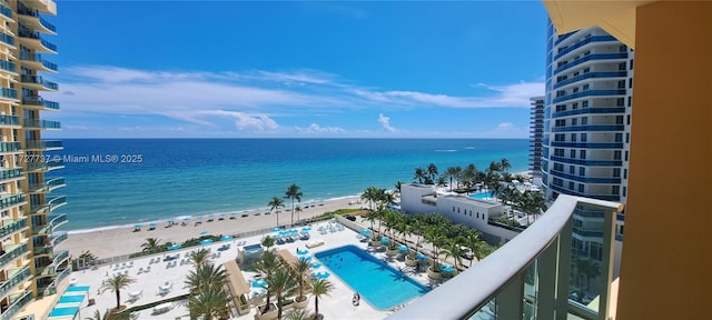 water view with a beach view