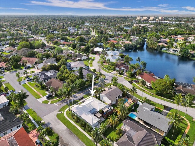 580 Eastwood Ln, Weston, FL 33326 - bird's eye view with a residential view and a water view