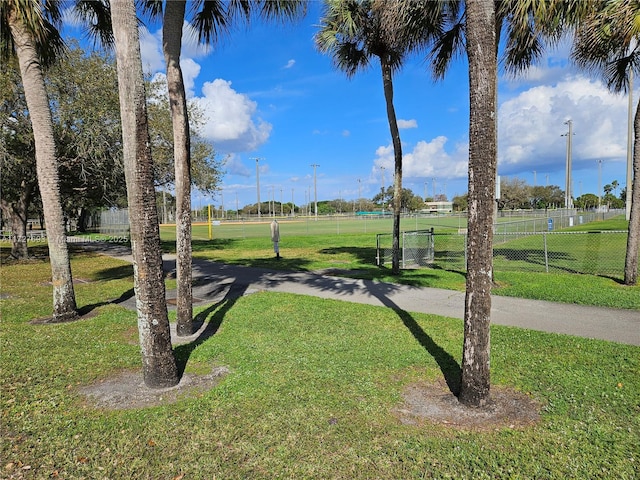 view of yard with fence