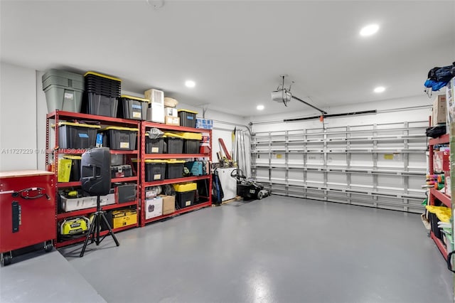 garage featuring a garage door opener