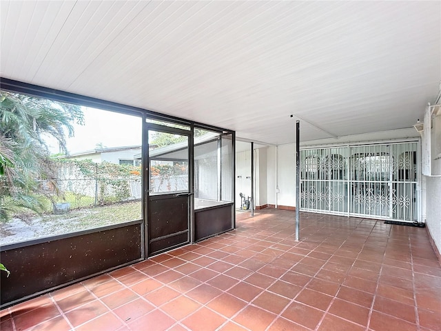 view of unfurnished sunroom