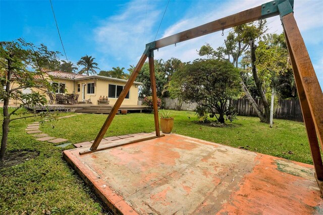 view of patio featuring a wooden deck