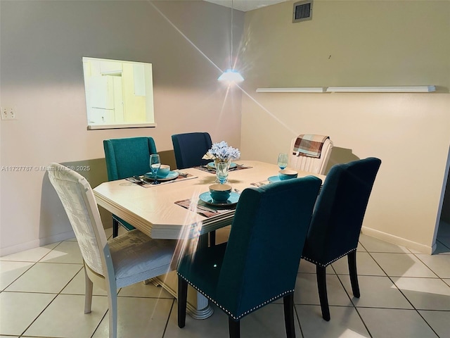 view of tiled dining room