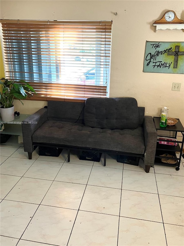 view of tiled living room