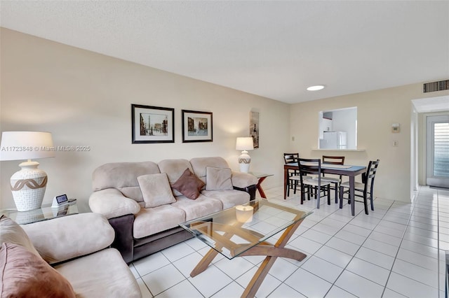 view of tiled living room