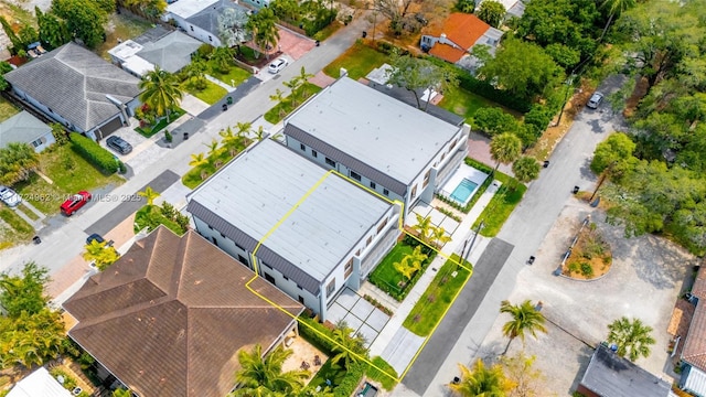 aerial view featuring a residential view